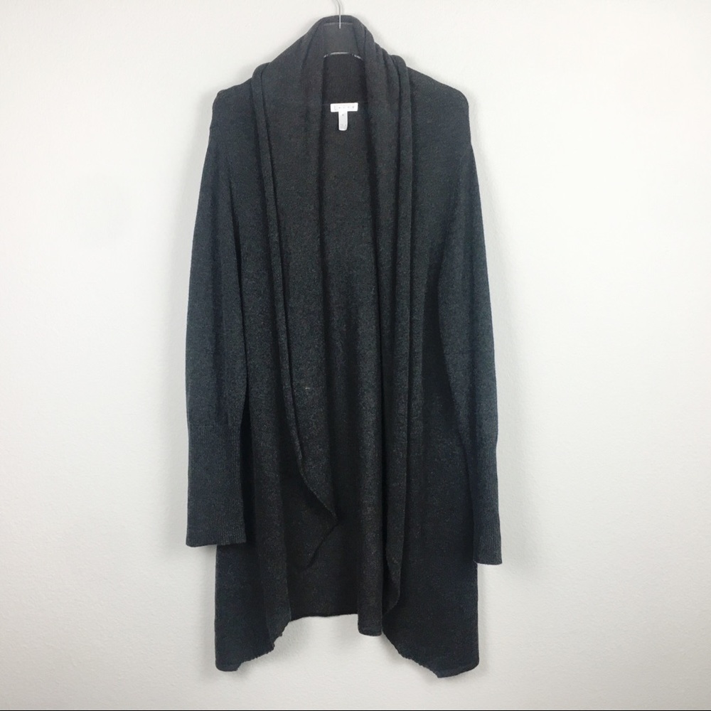 Leith | Dark Gray Drape Open Cardigan | XL